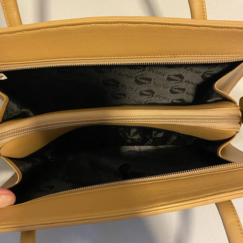 Rota genuine, stingray, Elegant Tan and Black Animal Print Handbag 11x6x2 - Picture 5 of 10